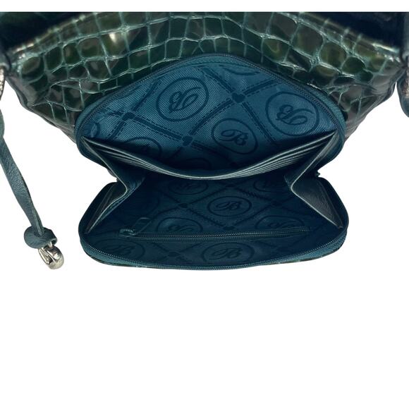 Brighton Sonny Patent Leather Croc Embossed Shoulder Bag - Picture 9 of 10